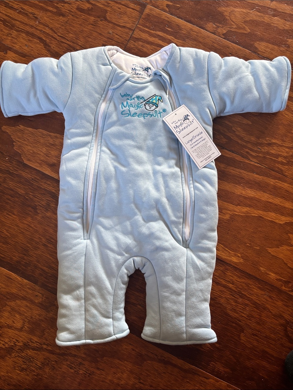 Baby Merlin's Magic Sleepsuit Light Blue NWT - Size Large (3-6 Mo / 18-21 lbs)